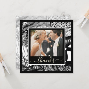 Obrigados preto e branco elegante moderno com foto