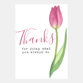 Obrigados simples com Tulip rosa