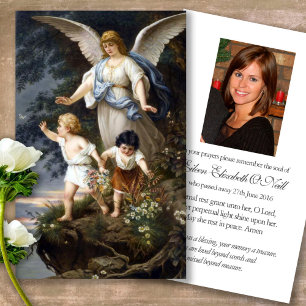 Observação fúnebre do anjo do cartão da ora