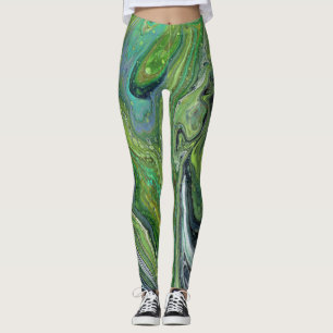 Obsessão 3 Leggings Abstrato verdes selvagens