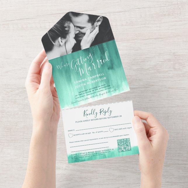 Obtendo foto de casamento emerald rsvp QR (Aba destacável)
