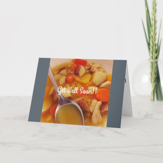 Obtenha logo o cartão bom da canja de galinha (Frente)