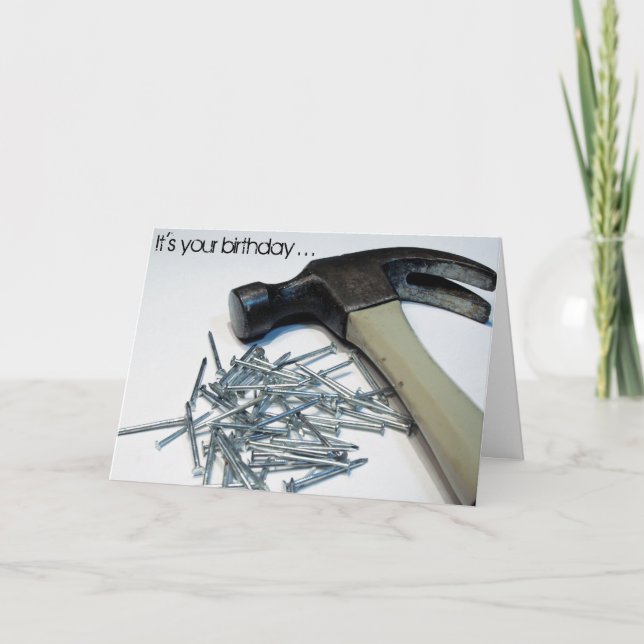 Obter cartão de aniversário Hammered (Frente)