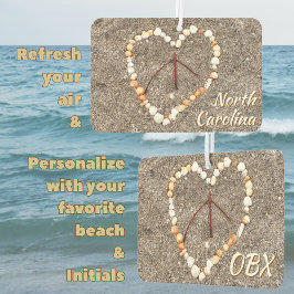 OBX Beach NC Seashell Heart Sign Souvenir