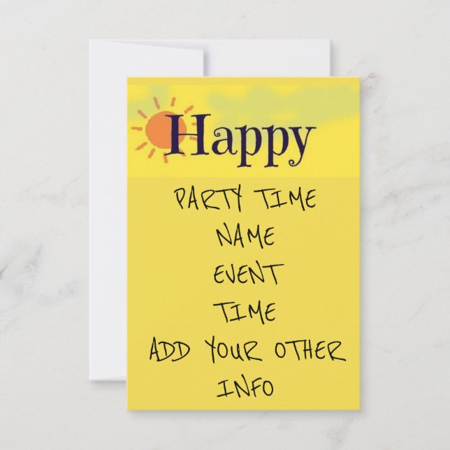 **OCASIÃO FELIZ** **EVENTO*** E **FESTA** CONVITE (Frente)