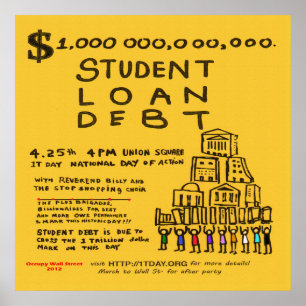 Occupy Wall Rua Student Loan Flyer Poster de abril