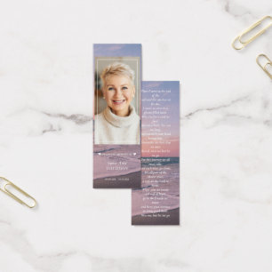 Ocean Beach Photo Memorial Funeral Poem Bookmark