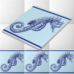 Ocean Beach Seacavalo Frieze Patterno<br><div class="desc">Esta é uma arte oceânica de praia em azul marinho profundo de um cavalo marinho. Você pode personalizar a cor de fundo.</div>