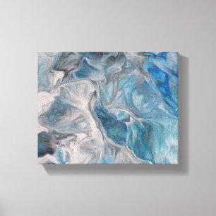 Ocean Blue, Fluid Art Abstrato Canvas