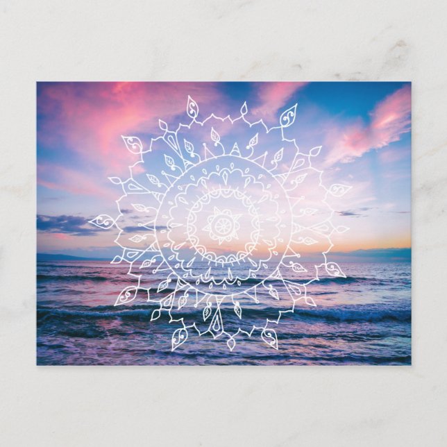 Ocean Boho Mandala | Cartão Postal (Frente)