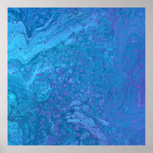 Ocean Breeze 2 Abstrato Poster Azul de Sopro