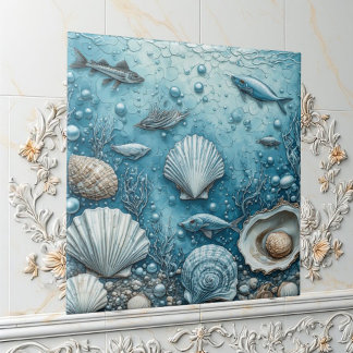 Ocean Bubble Aquatic Fish Seashell Underwater Art