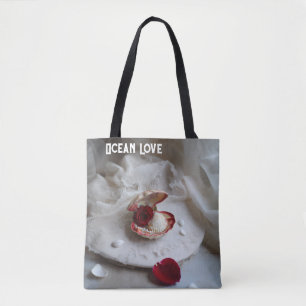 Ocean Love White Tote Bag – Seashell & Rose Costa