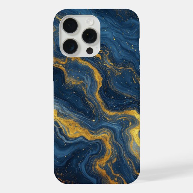 Ocean Luxe Mármore Flow ✨ Azul e Dourado Abstrato  (Verso)