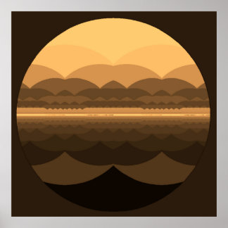 Ocean Mandala. Impressão de Paisagem Fractal.