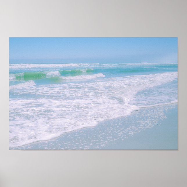 Ocean Sea Beach Sky Nature Pastel Poster (Frente)