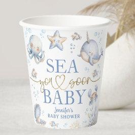 Ocean Sea You Soon Baby Shower Boy Blue