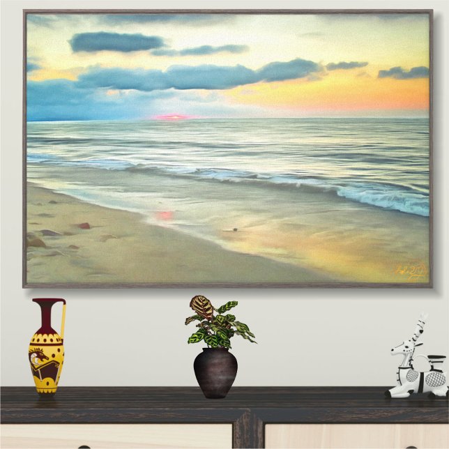 Ocean Sunset 0735 Art Canvas Print (Criador carregado)