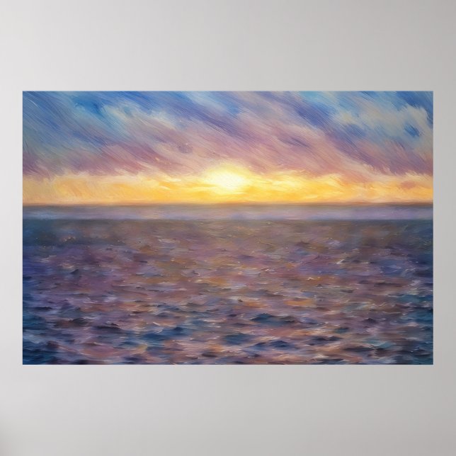 Ocean Sunset Beach Art Poster (Frente)