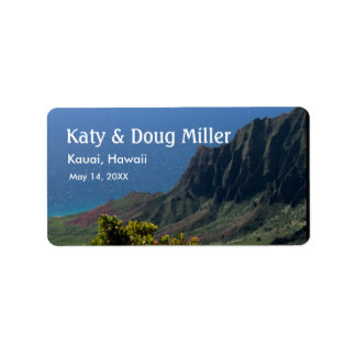 Ocean View Hawaii etiquetas para a noiva DIY