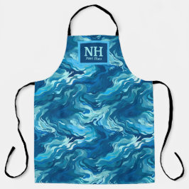Oceanic Waves Chef Apron Personalizável