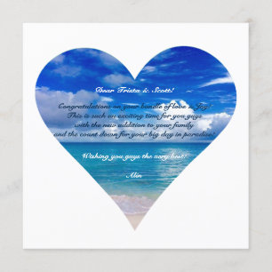 Oceano Azul Cartão de Parabéns Semibrilho