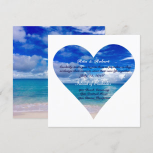 Oceano Azul   Convite De Casamento Semi-Gloss