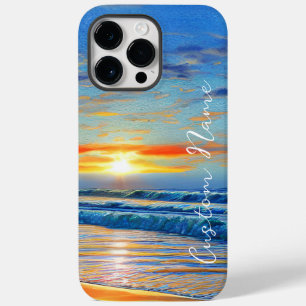 Oceano azul turquesa no pôr do sol