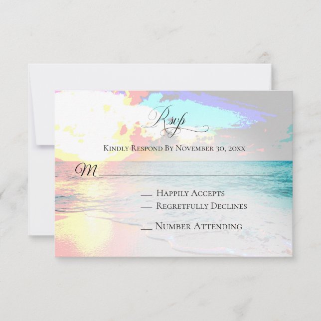 *~* Oceano Exótico Náutico - RSVP de Casamento de  (Frente)