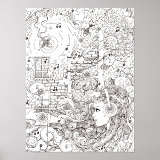 Oceano mergulhado - poster impressão