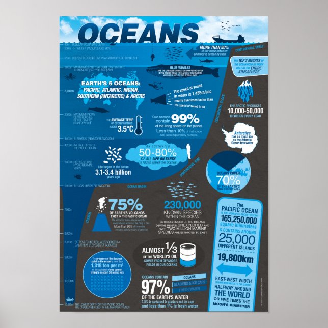 Oceans Infographic Poster (Frente)
