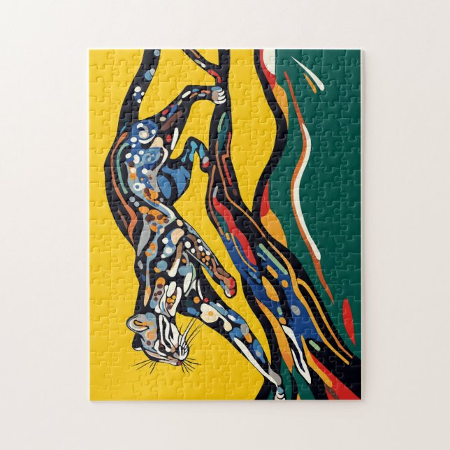 Ocelot em um Quebra-cabeça de árvore (Vertical)