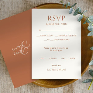 Ochre Terracotta Monograma Wedding RSVP