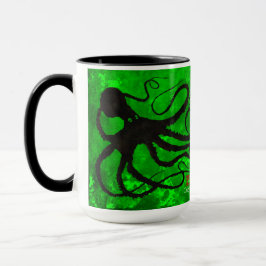 Octopodes no verde, esperança - 15 onças. Caneca