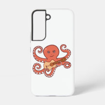 Octopus Adorável Jogando Cartografia de Violão Acú