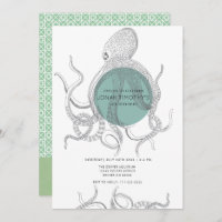 Octopus aquático | Convite de Aniversário