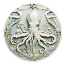Octopus Art Nouveau Faux Alivio Antiguidade