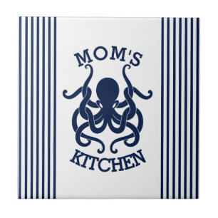 Octopus Azul e Stripes Azul e Branco