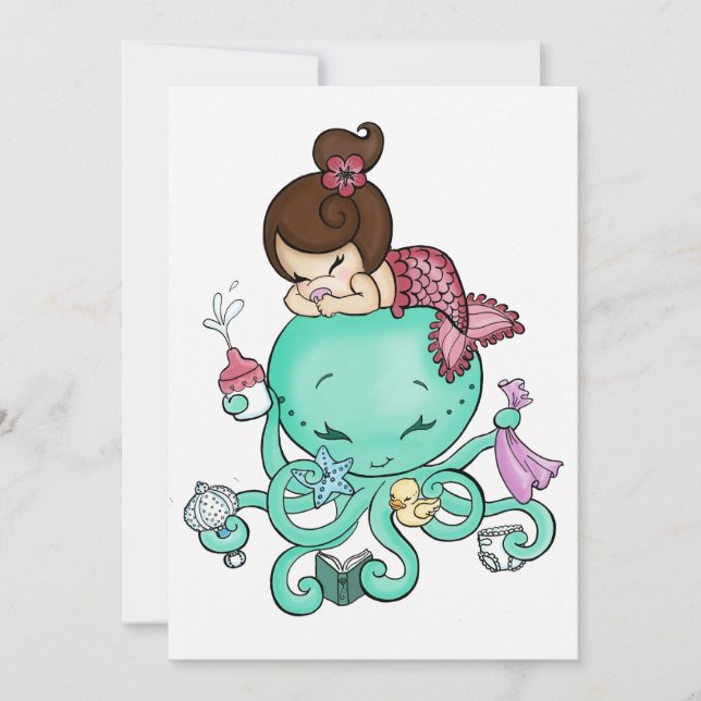 Octopus Babysitter Convite (Frente)