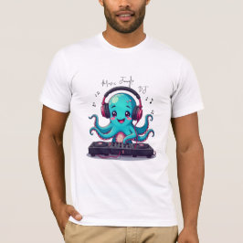 Octopus DJ sorridente, Feliz Camiseta Selva de Mús
