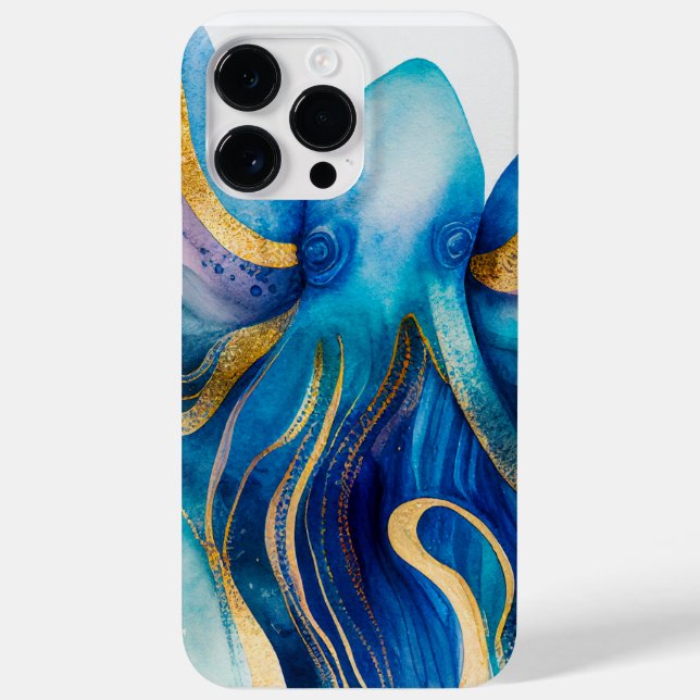 Octopus Dourado de azul Turquesa iPhone 14 P (Verso)