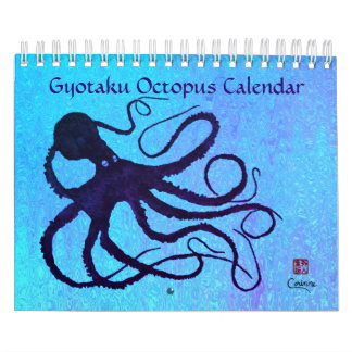 Octopus Gyotaku - Calendário Pequeno