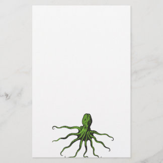 Octopus ilustrado verde e preto