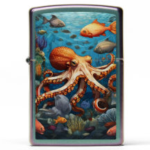 Octopus Majestoso no Recife de Coral: Cena Submari