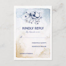 Octopus Náutico Marinho Aquarelas Casadas RSVP