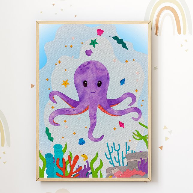 Octopus Nursery Impressão Animal Kids Room Poster (Criador carregado)