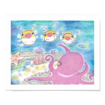 Octopus Porcupinefish Cantando Poster