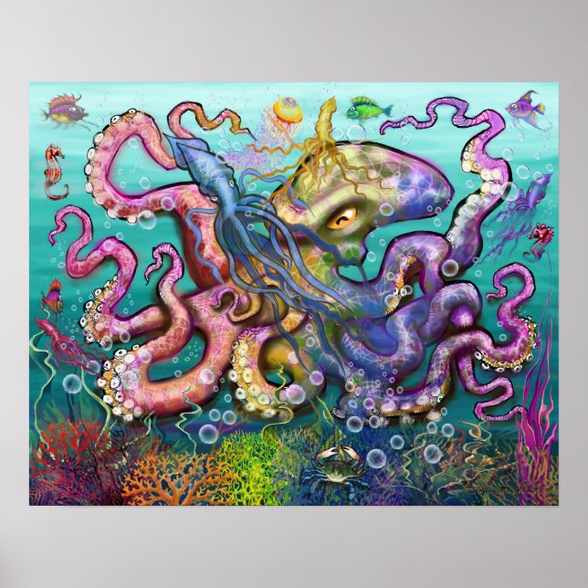 Octopus Squid Poster (Frente)