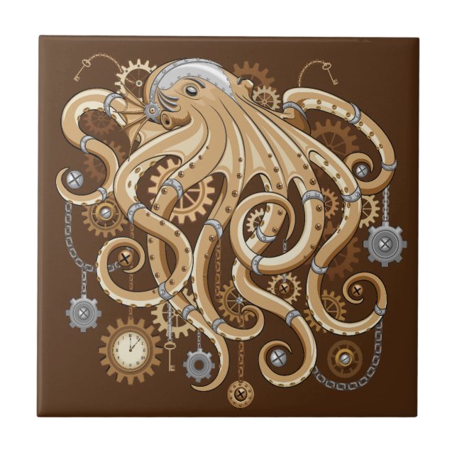 Octopus Steampunk Surreal Style Machine (Frente)