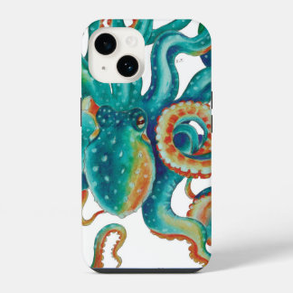 Octopus Teal Watercolor Art